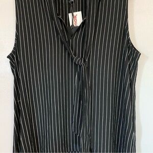 Max Black and White Striped Women's Blouse
